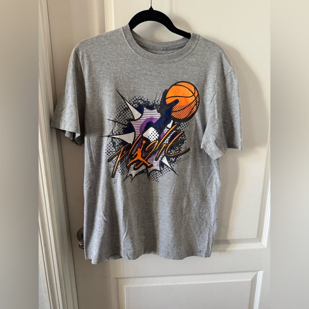 Gray Graphic Basketball T-Shirt